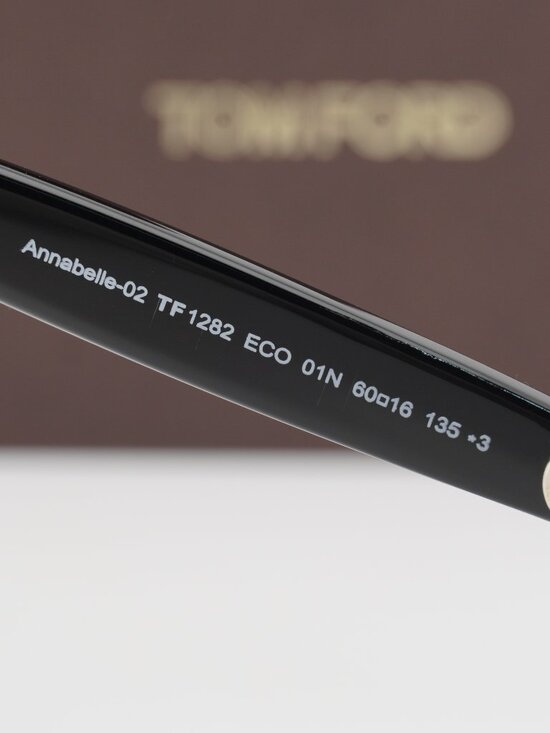 Tom Ford Annabelle-02 FT1282 01N Round Sunglasses - Black / Green